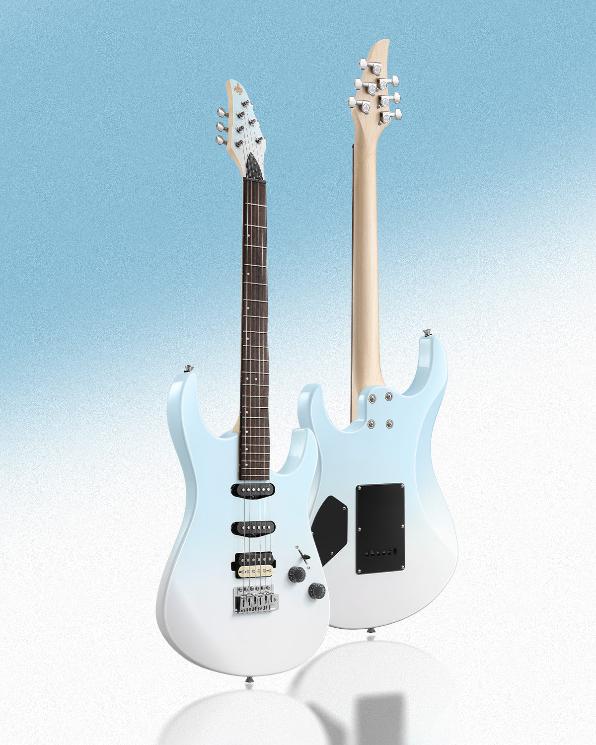 Donner DMT‑66 Guitarra eléctrica-Degradado azul a blanco##