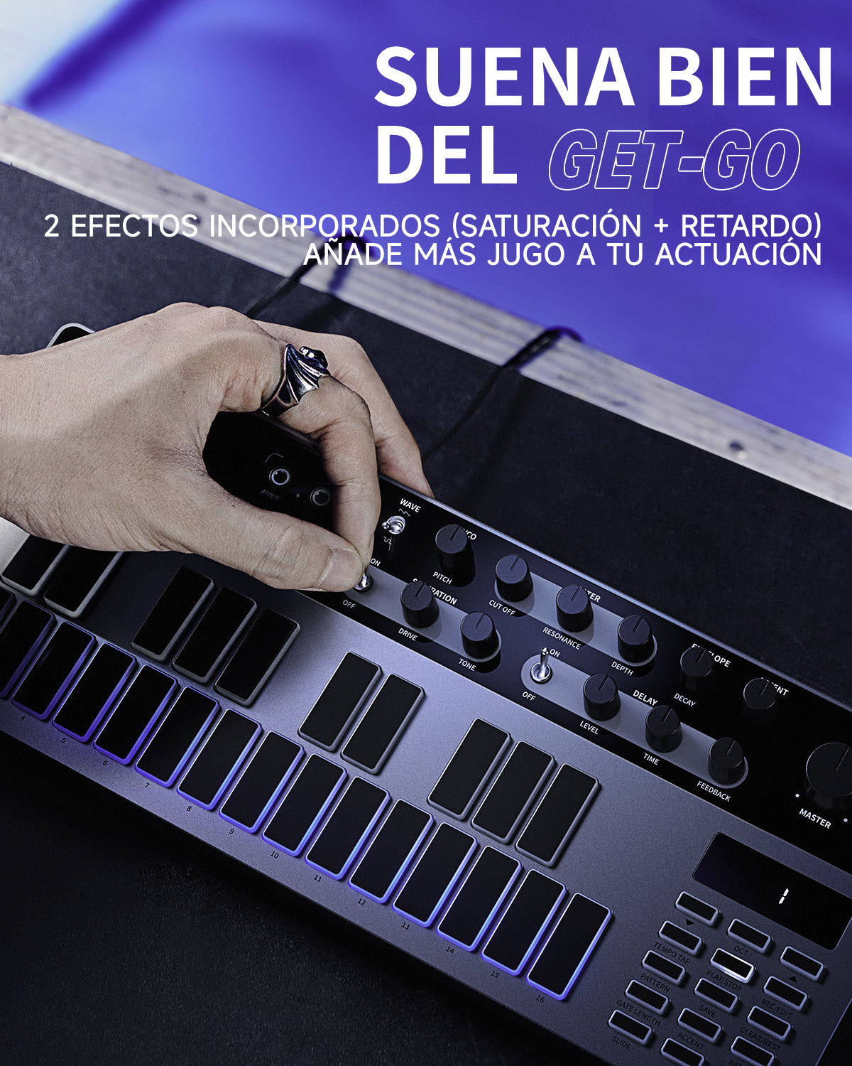 Donner B1 sintetizador y secuenciador de bajo analógico
