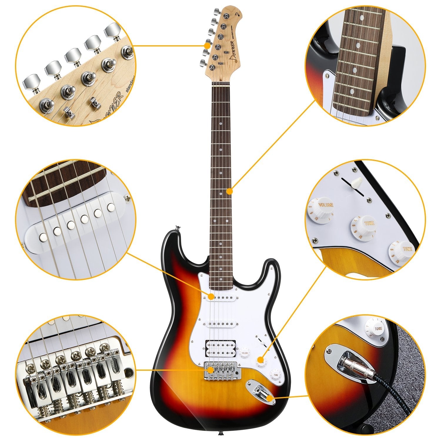 Donner DST-100S Kit de guitarra eléctrica pastillas S-S-H