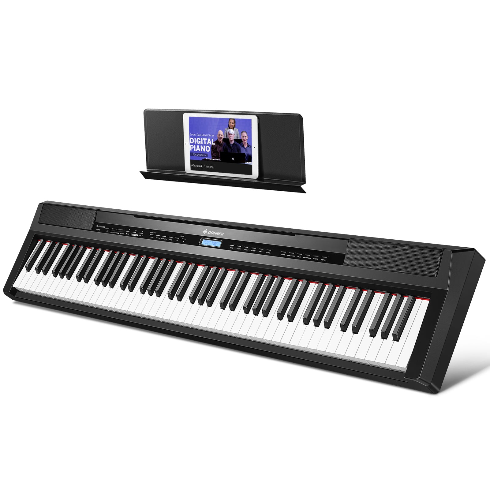 Piano digital de acción de martillo con peso de 88 teclas con altavoces,  soporte para muebles y pedales triples, viene con auriculares