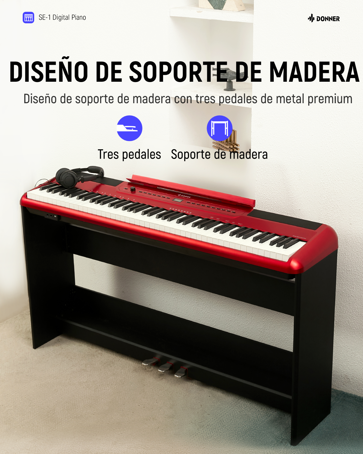 Donner SE-1 piano digital de 88 teclas con teclas ponderadas