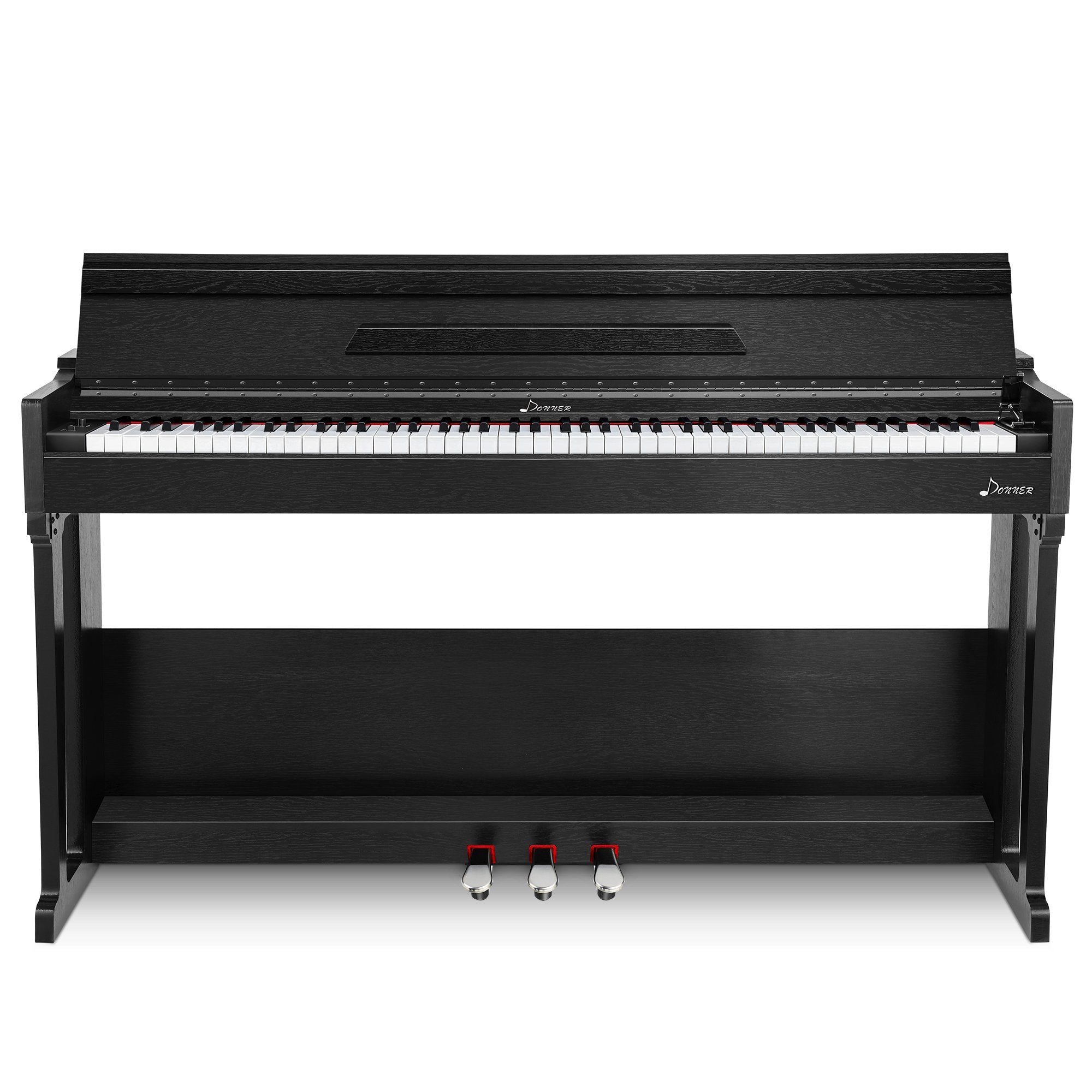 Donner Home Digital Piano 88 Keys, Compact Piano Keyboard Bundle with Furniture Stand Triple Pedals for Beginners Hobbyists, DDP-90 Black - Donner music- UK