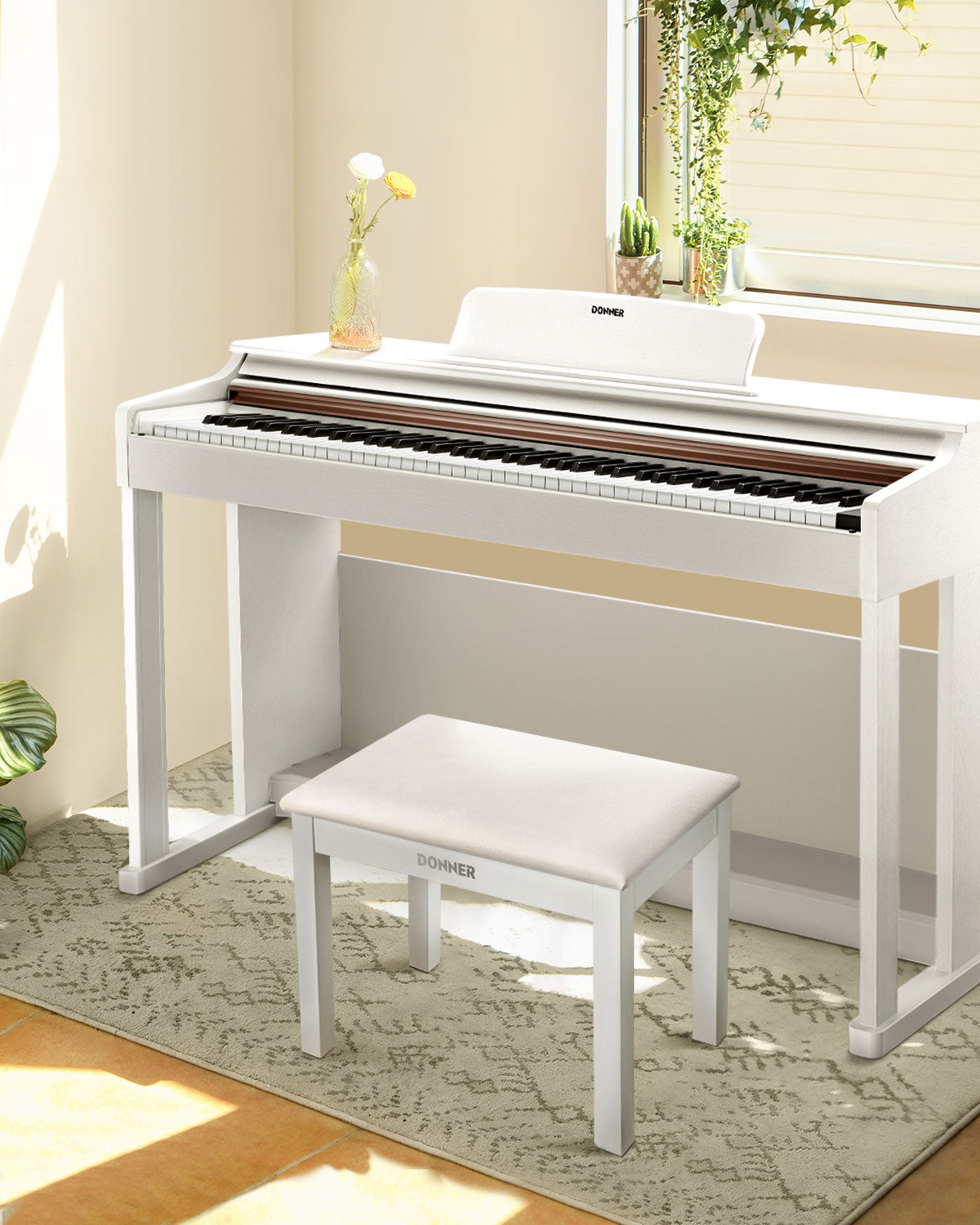 Donner DKB-10 banco para piano-Blanco##