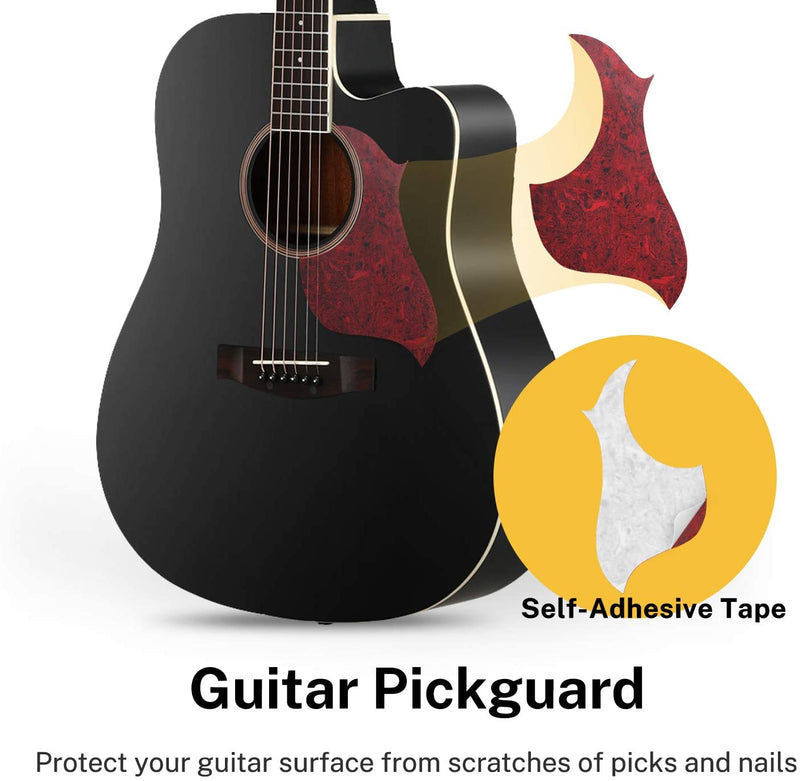 Donner DAG-1CB 41 Inch Black Cutaway Acoustic Guitar Kit Full Size-6