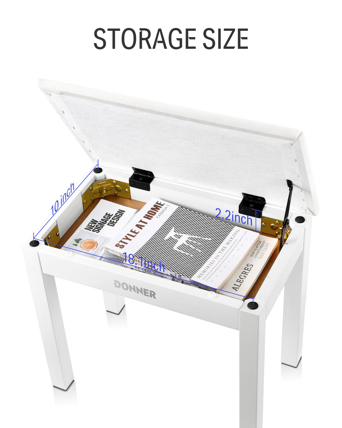 Donner DKB-10 banco para piano-Blanco##