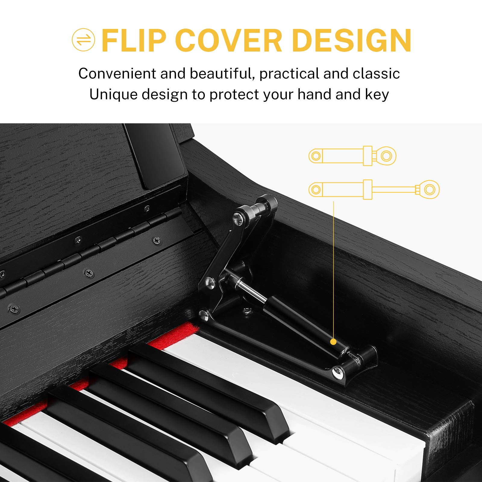 Donner Home Digital Piano 88 Keys, Compact Piano Keyboard Bundle with Furniture Stand Triple Pedals for Beginners Hobbyists, DDP-90 Black - Donner music- UK