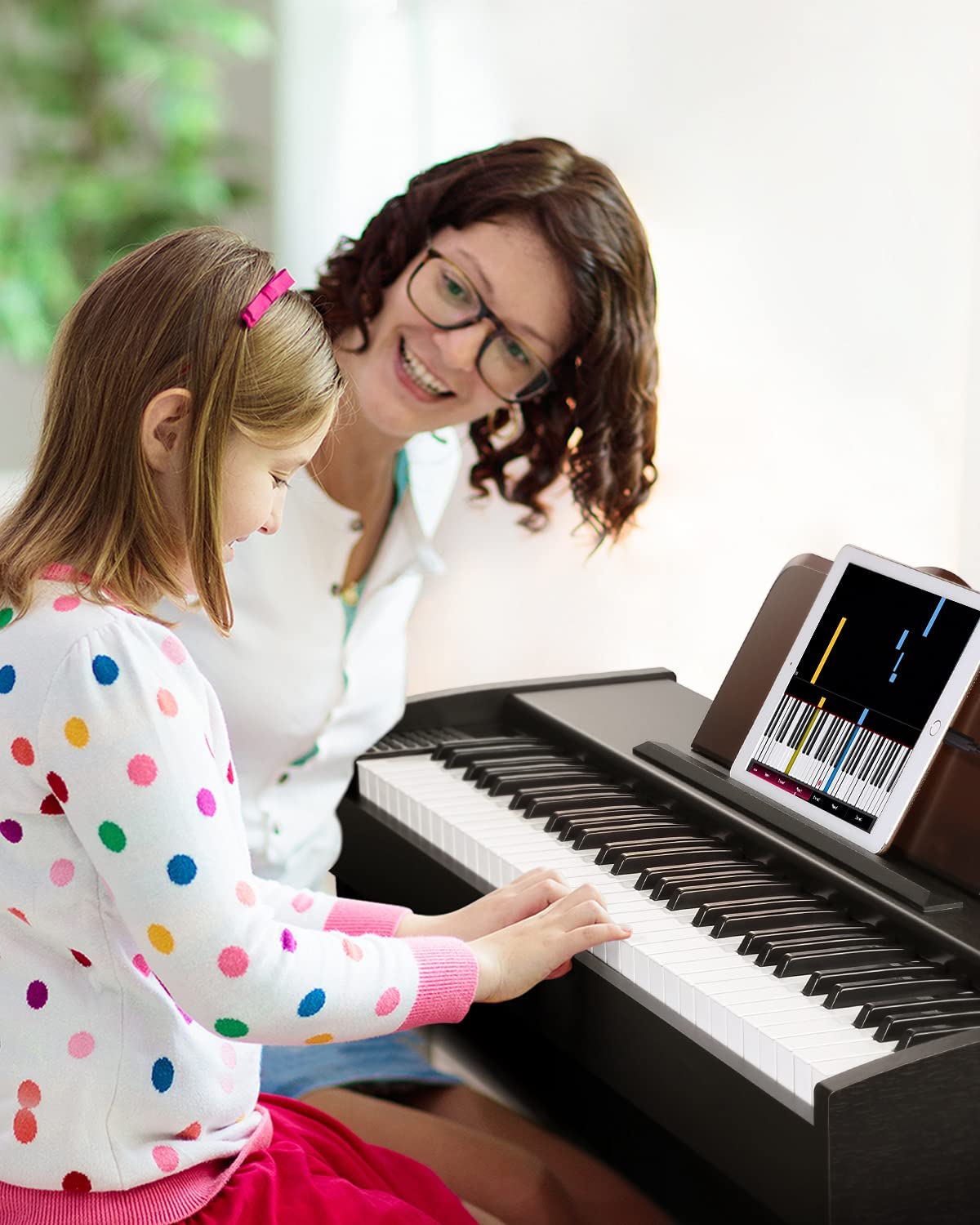 Eastar Digital Piano Keyboard, 61 keys Full Size Electronic Keyboard Piano for Beginners with Sustain Pedal, Solid Wood Electric Piano Stand, Music Stand and Power Supply, Gift Essential, EK-10S - Donner music- UK