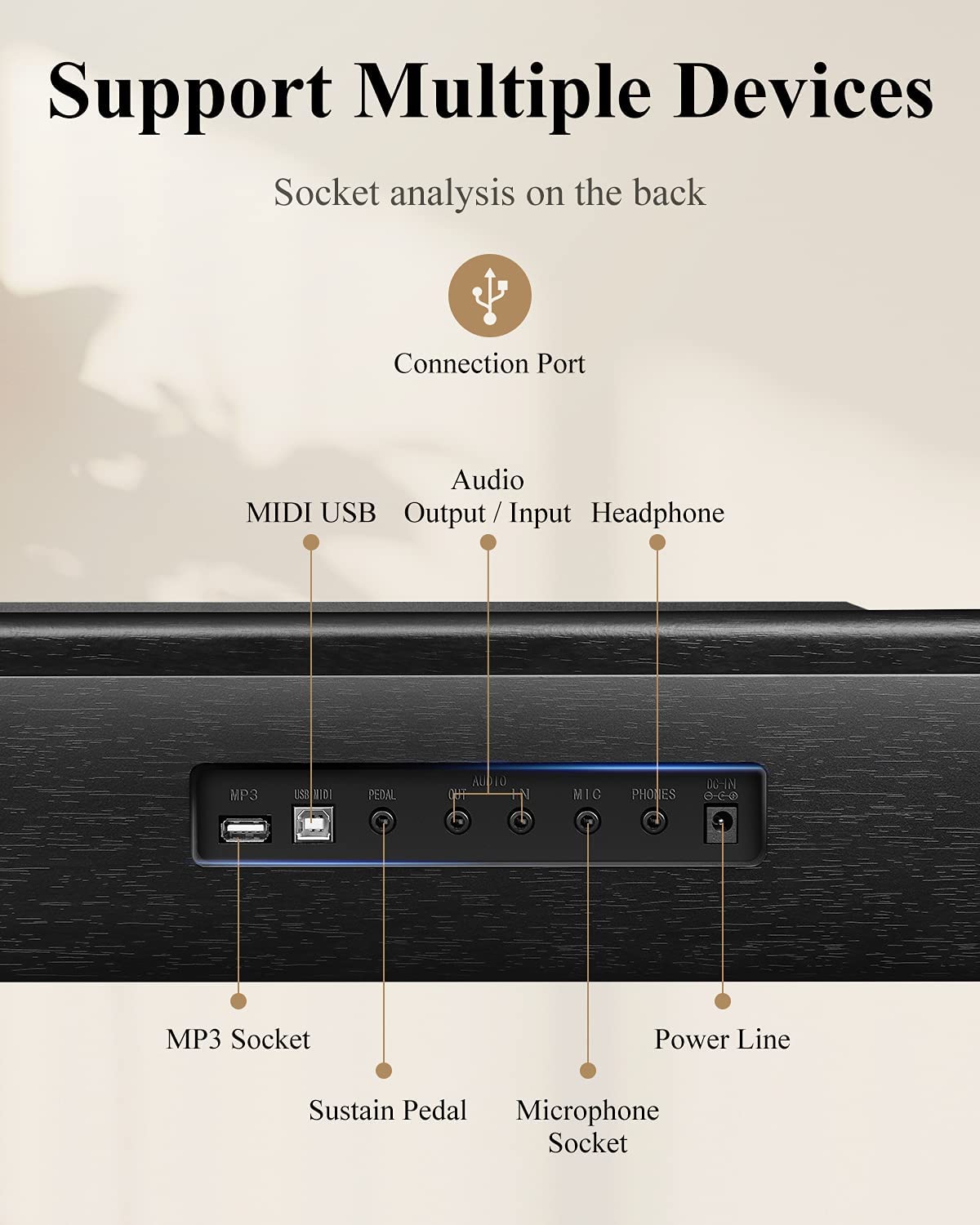 Eastar Digital Piano Keyboard, 61 keys Full Size Electronic Keyboard Piano for Beginners with Sustain Pedal, Solid Wood Electric Piano Stand, Music Stand and Power Supply, Gift Essential, EK-10S - Donner music- UK