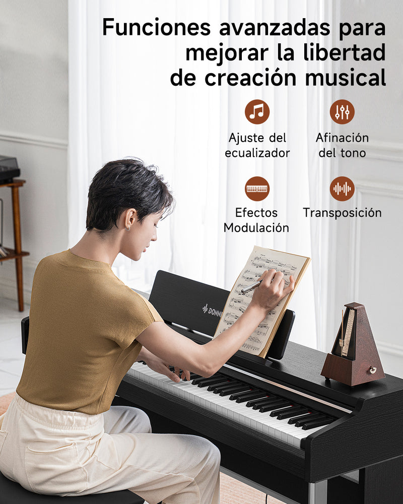 【Pre-venta】Donner DDP-200 PRO Piano digital vertical con 88 teclas de acción de martillo graduada progresiva - Envío el 6 de diciembre.