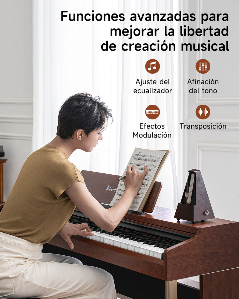 【Pre-venta】Donner DDP-200 PRO Piano digital vertical con 88 teclas de acción de martillo graduada progresiva - Envío el 6 de diciembre.