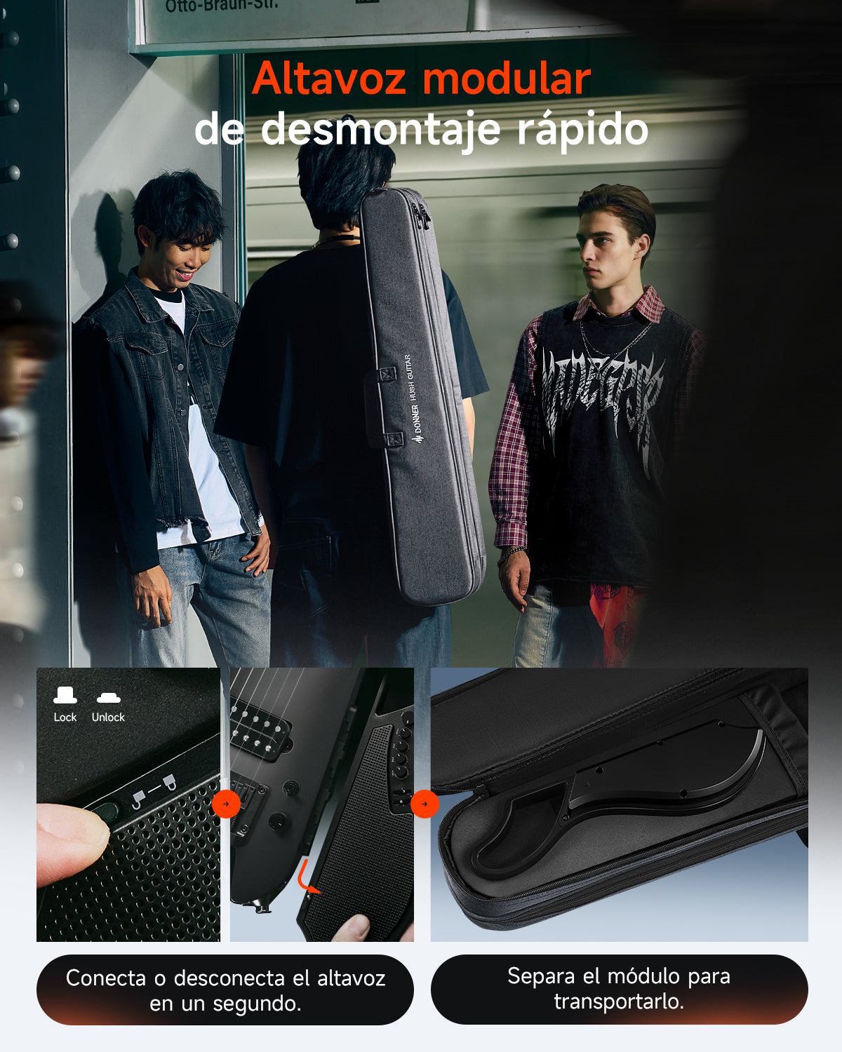 Donner HUSH X LIVE guitarra de viaje  (Edición MIYAVI disponible)