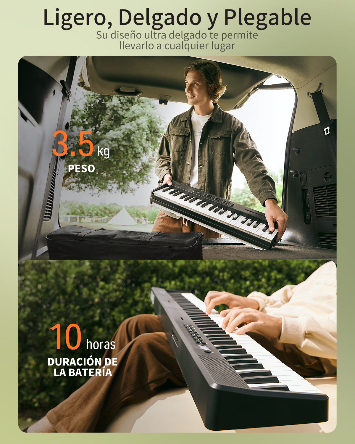 Donner DP-10 Piano eléctrico Teclado plegable portátil