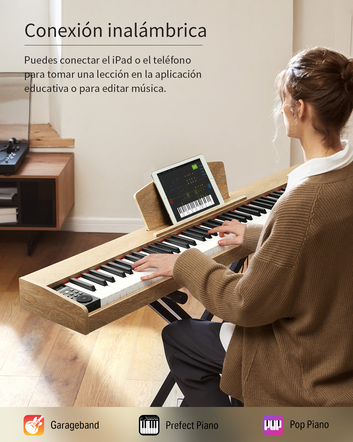 Donner DEP-1S Piano digital con teclado semi-pesado-Madera Clara##