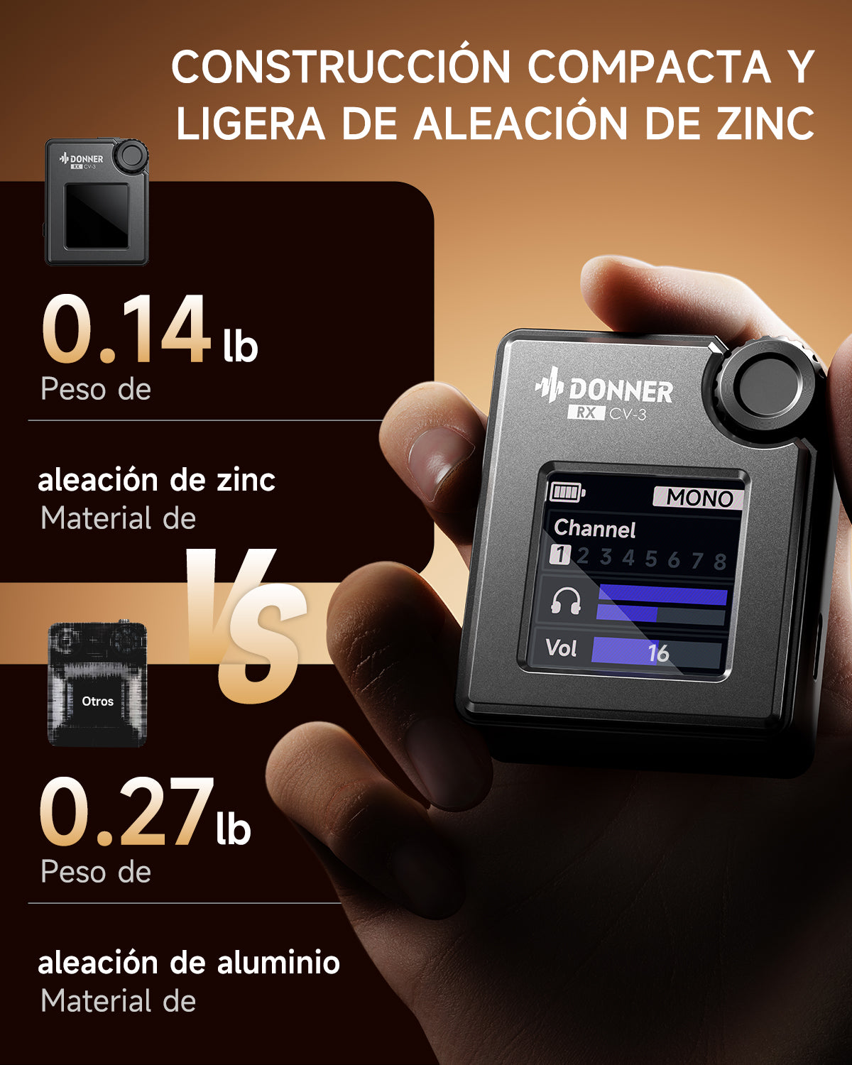 DONNER CV-3 Sistema de monitorización intraaural inalámbrico