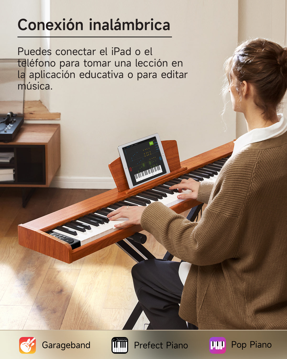 Donner DEP-1S Piano digital con teclado semi-pesado-Madera de Cerez(Nueva versión)##