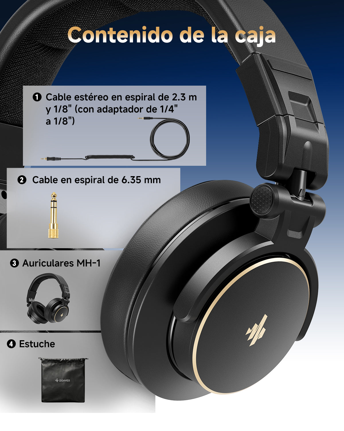 Donner MH1 Auriculares de monitorización de estudio