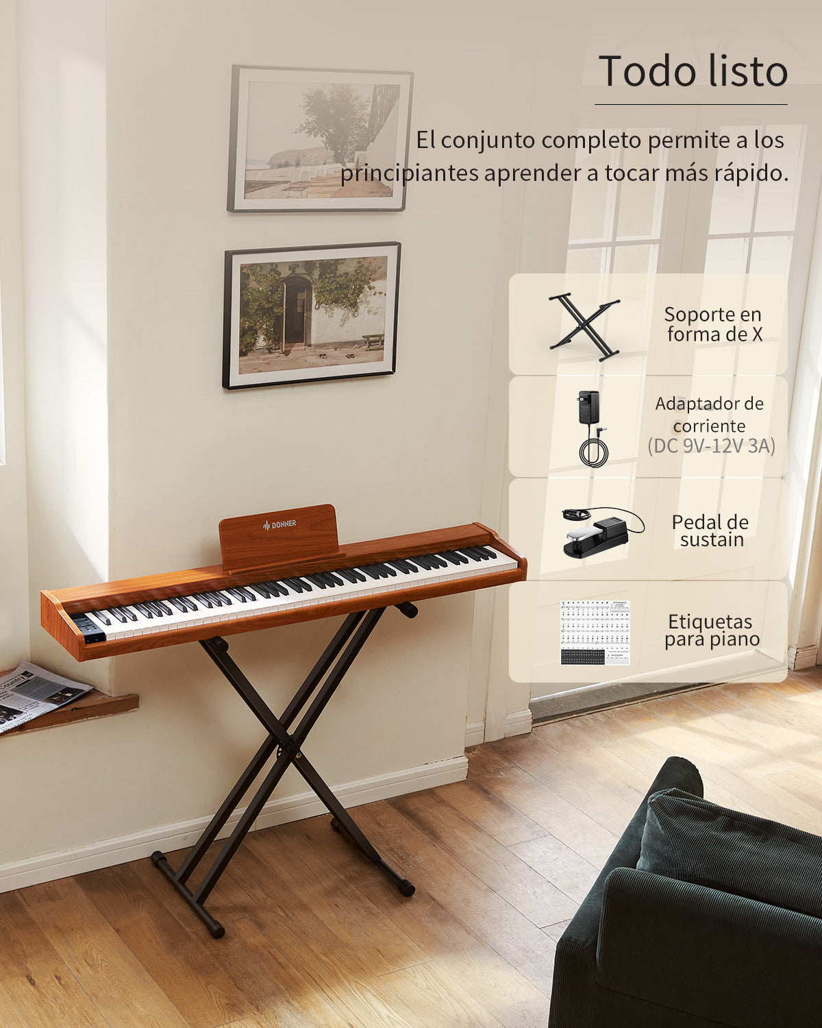 Donner DEP-1S Piano digital con teclado semi-pesado