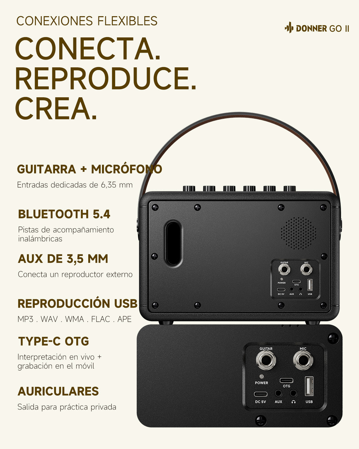DONNER GO Amplificador para guitarra eléctrica-Donner Go II【Negro】##