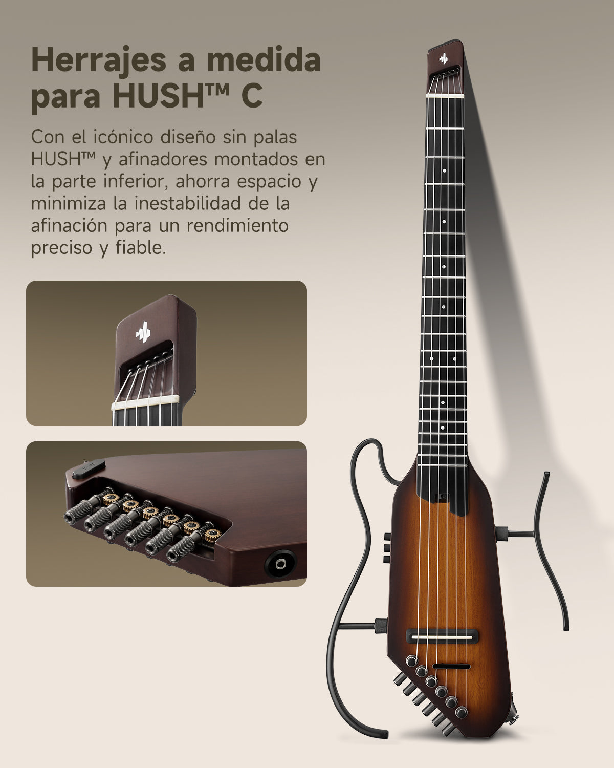 Donner HUSH™ C Guitarra clásica con cuerdas de nailon de viaje