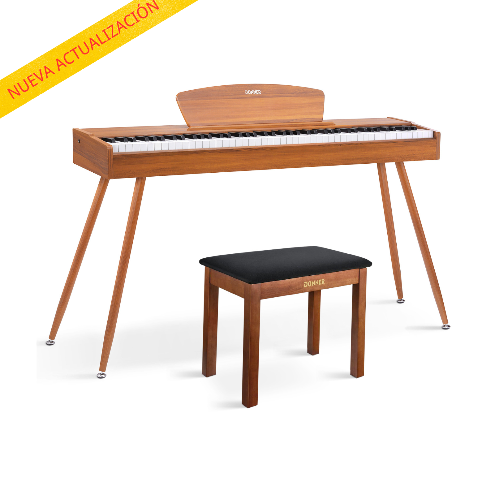Donner DDP-80 Piano digital de madera con teclado totalmente pesado-Natural【Mejora de sonido】##