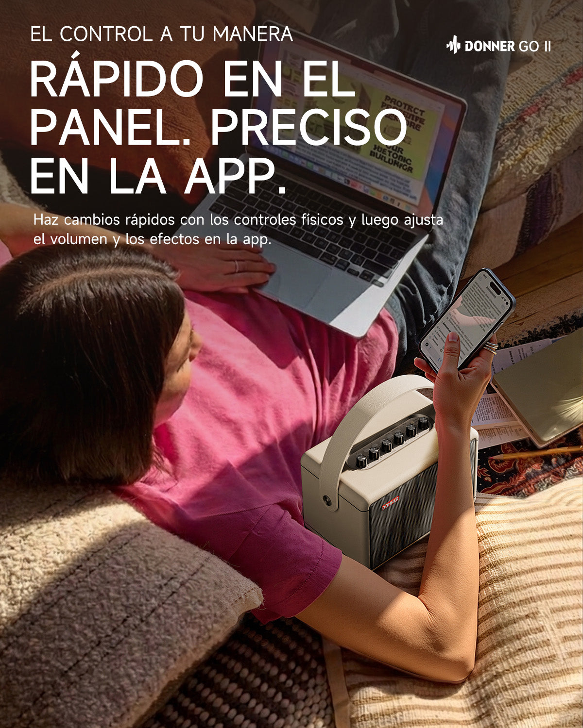 DONNER GO Amplificador para guitarra eléctrica-Donner Go II【Blanco】##