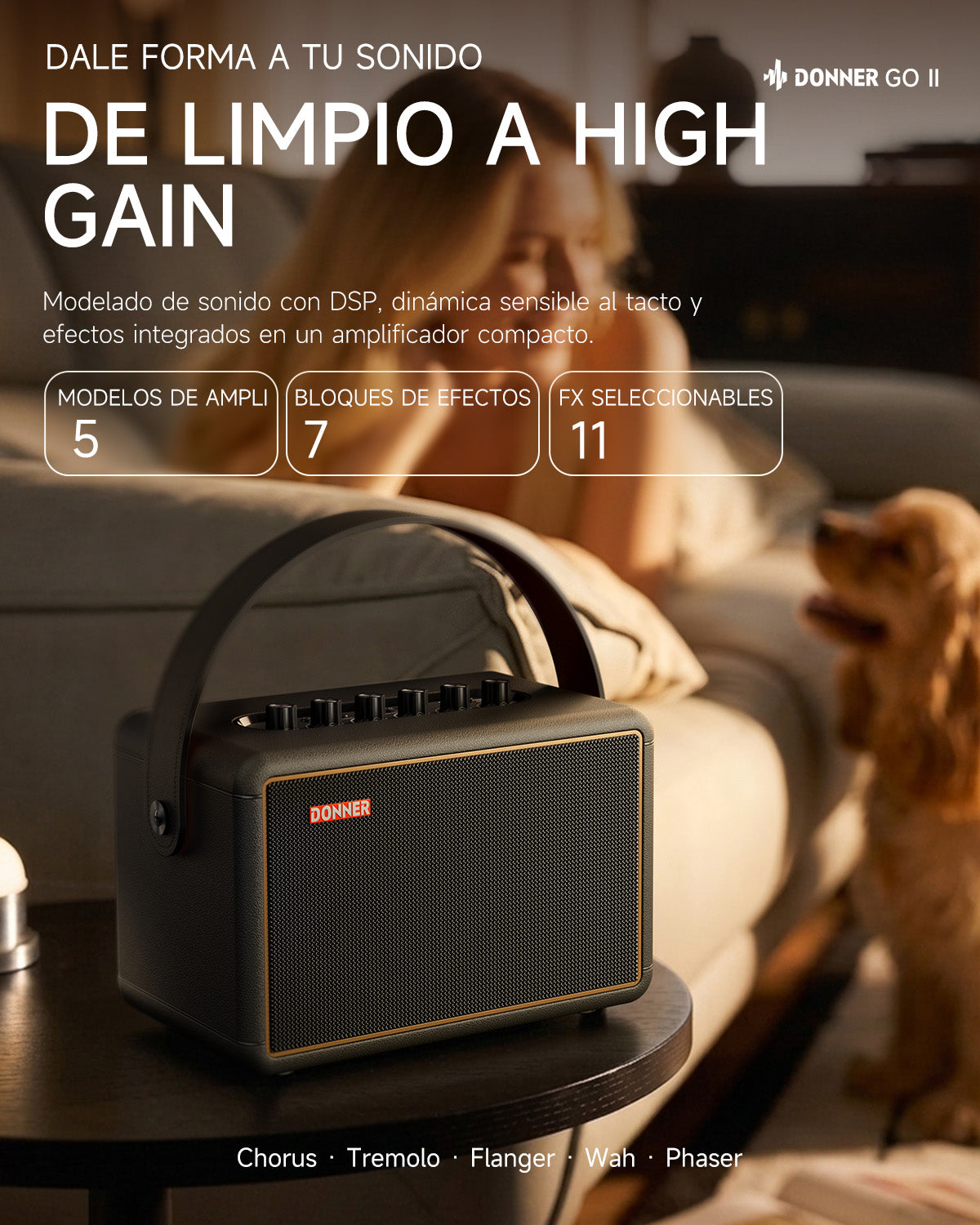 DONNER GO Amplificador para guitarra eléctrica-Donner Go II【Negro】##
