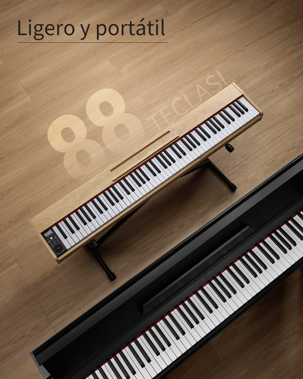 Donner DEP-1S Piano digital con teclado semi-pesado-Madera Clara##