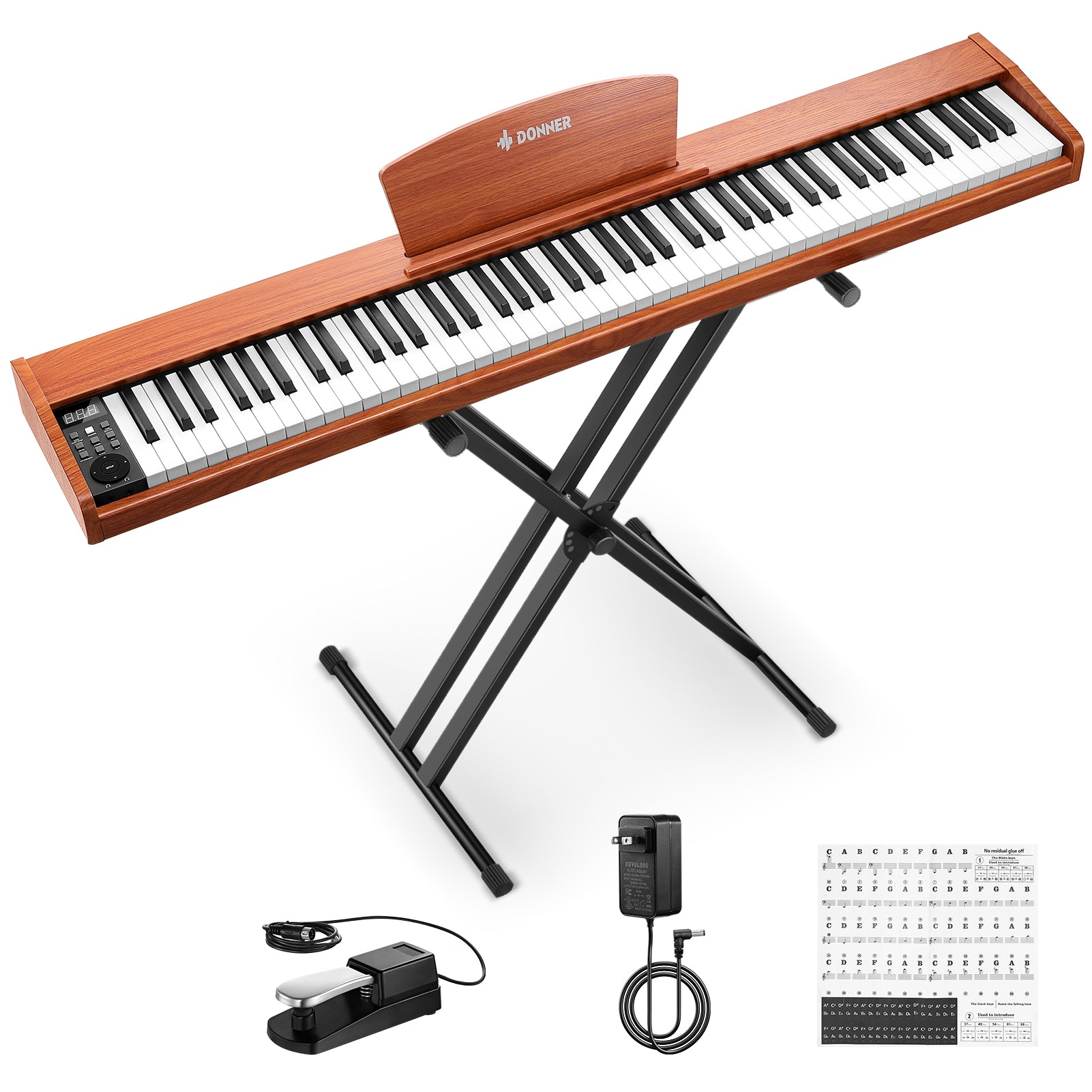 Donner DEP-1S Piano digital con teclado semi-pesado-Madera de Cerez(Nueva versión)##