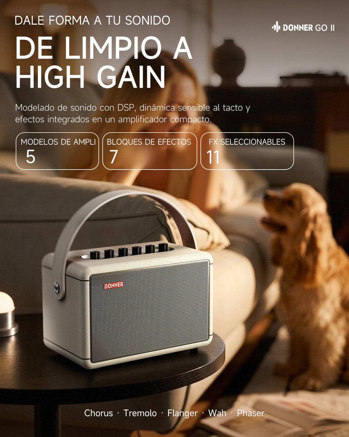 DONNER GO Amplificador para guitarra eléctrica-Donner Go II【Blanco】##