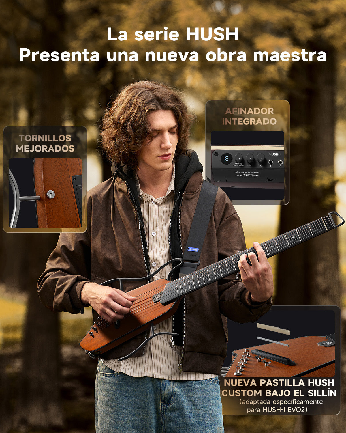 Donner HUSH I Evo2 Guitar-Natural##