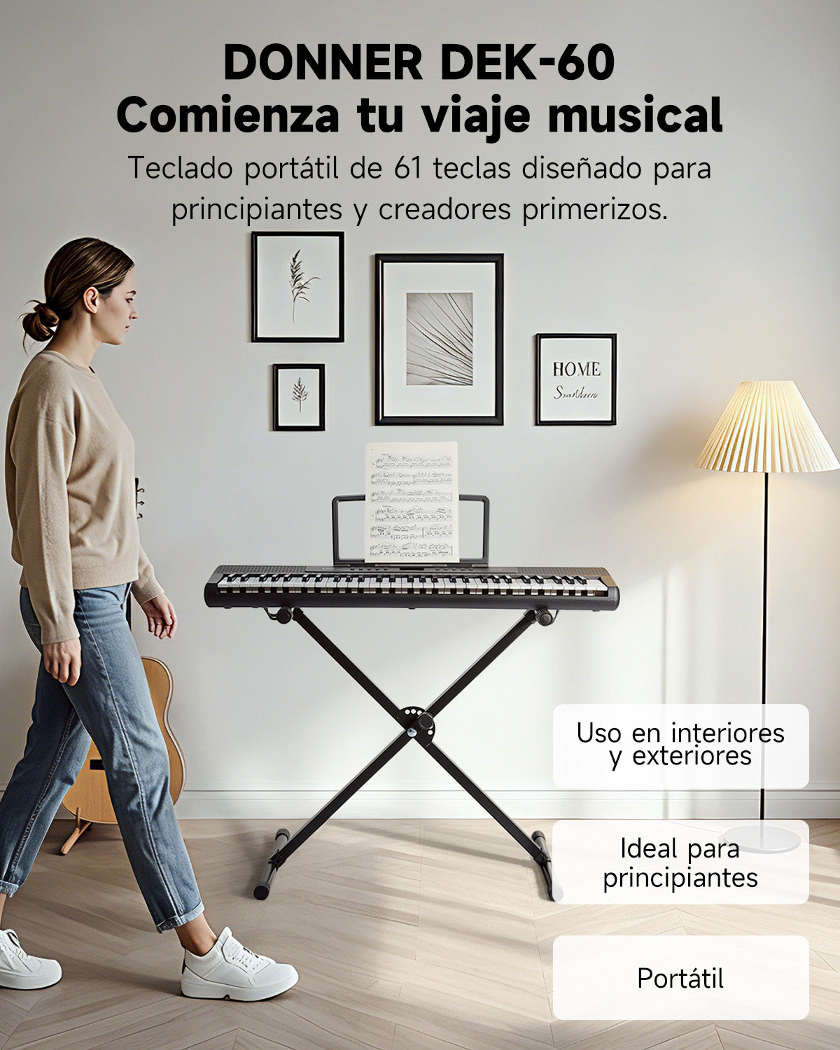 DONNER DEK-60 Teclado electrónico de 61 teclas