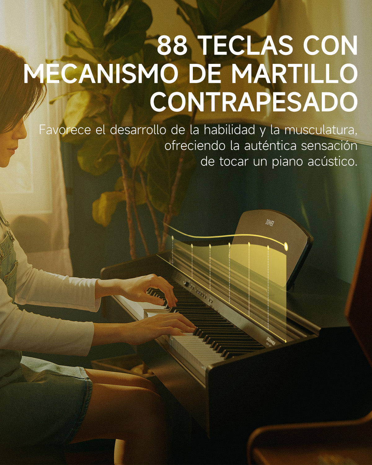 Donner DDP-300 Piano digital doméstico contrapesado de 88 teclas (Versión mejorada)