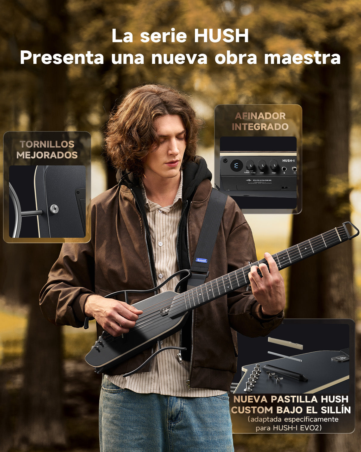 Donner HUSH I Evo2 Guitar-Negro##