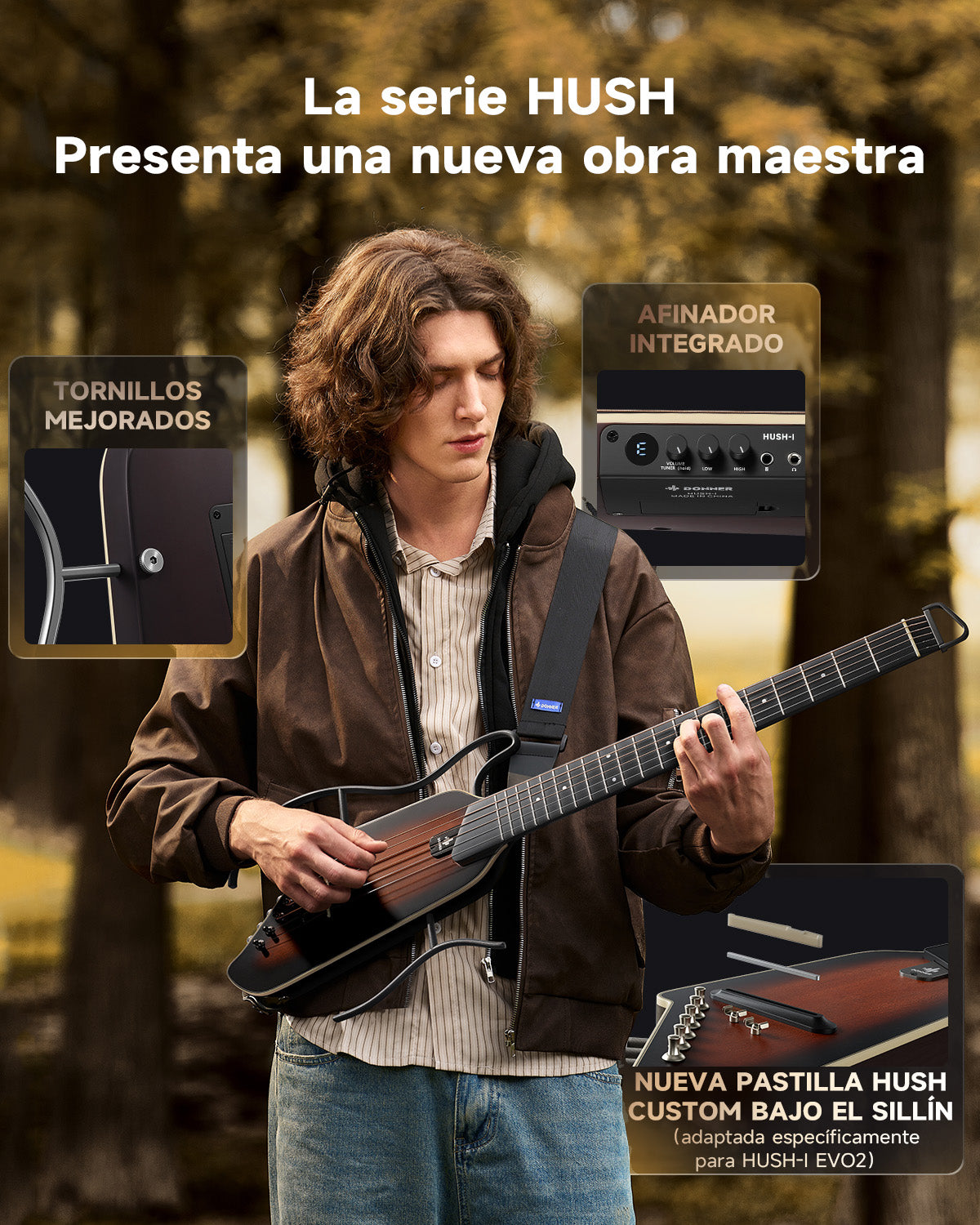 Donner HUSH I Evo2 Guitar-Sunburst##