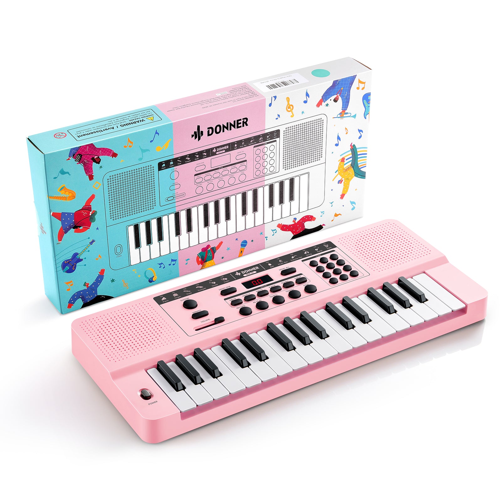 Donner DEK-32 Teclado electrónico de 32 teclas-Rosa##