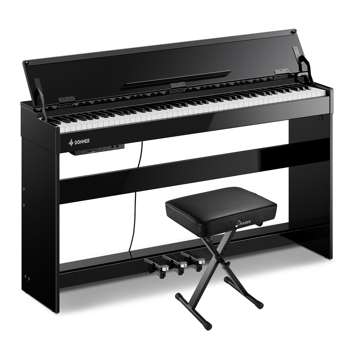 Donner DDP-75 Piano digital moderno con acabado de alto brillo