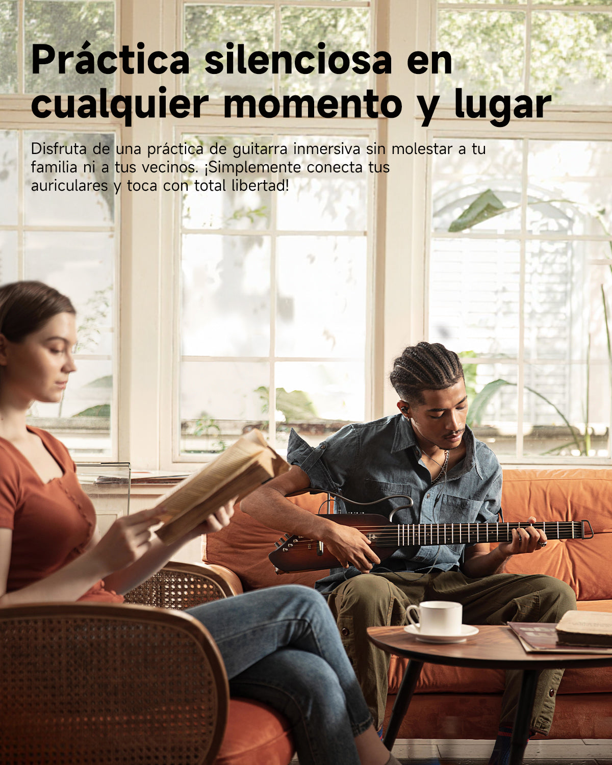 Donner HUSH™ I Guitarra de viaje ultraligera y portátil-Sunburst##