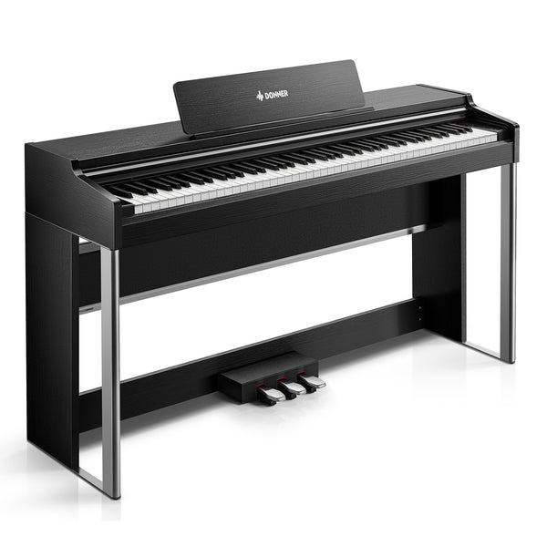 Donner DDP-200 PRO Piano digital vertical ponderado con 88 teclas y acción de martillo graduada progresiva-Negro##