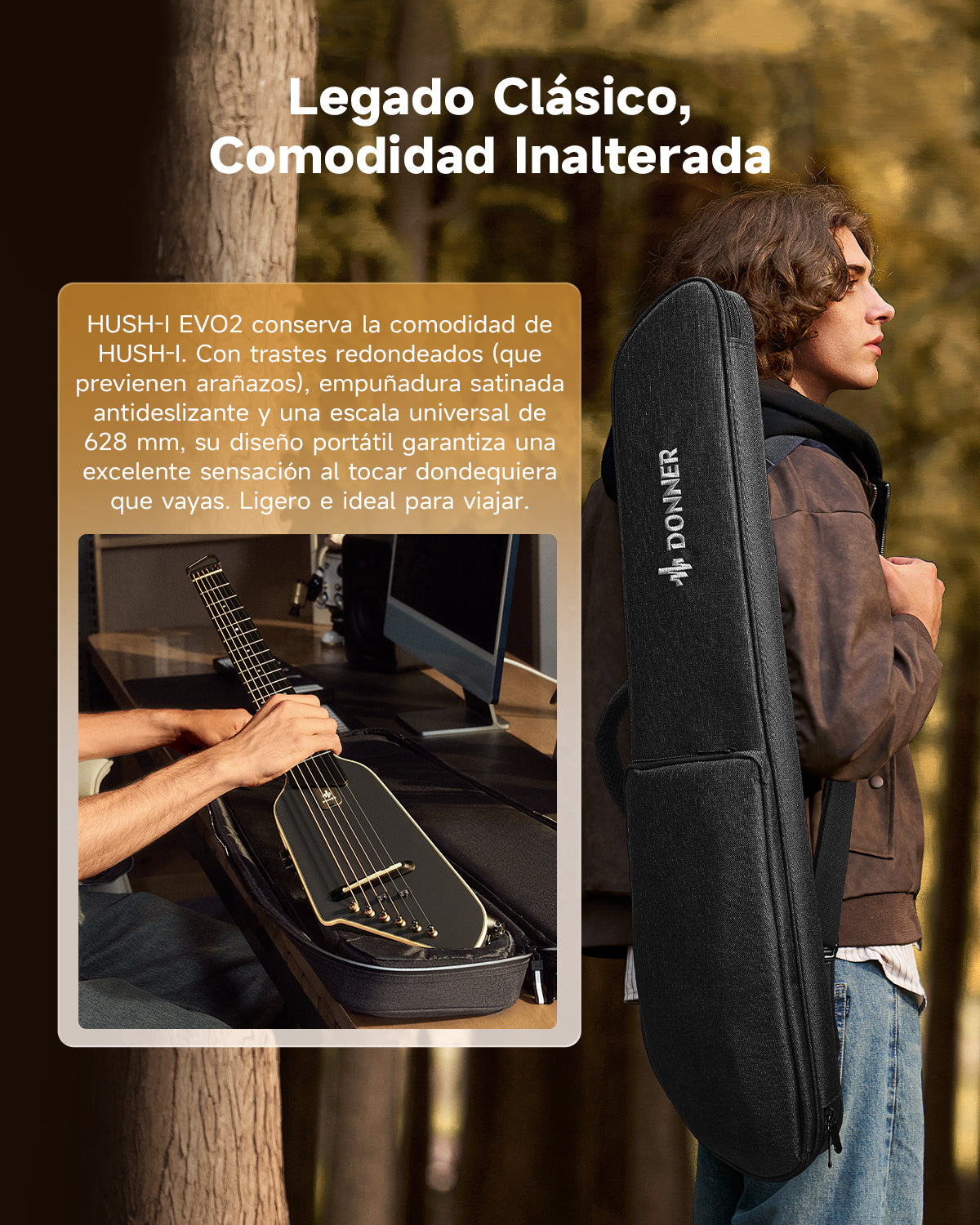 Donner HUSH I Evo2 Guitar-Negro##