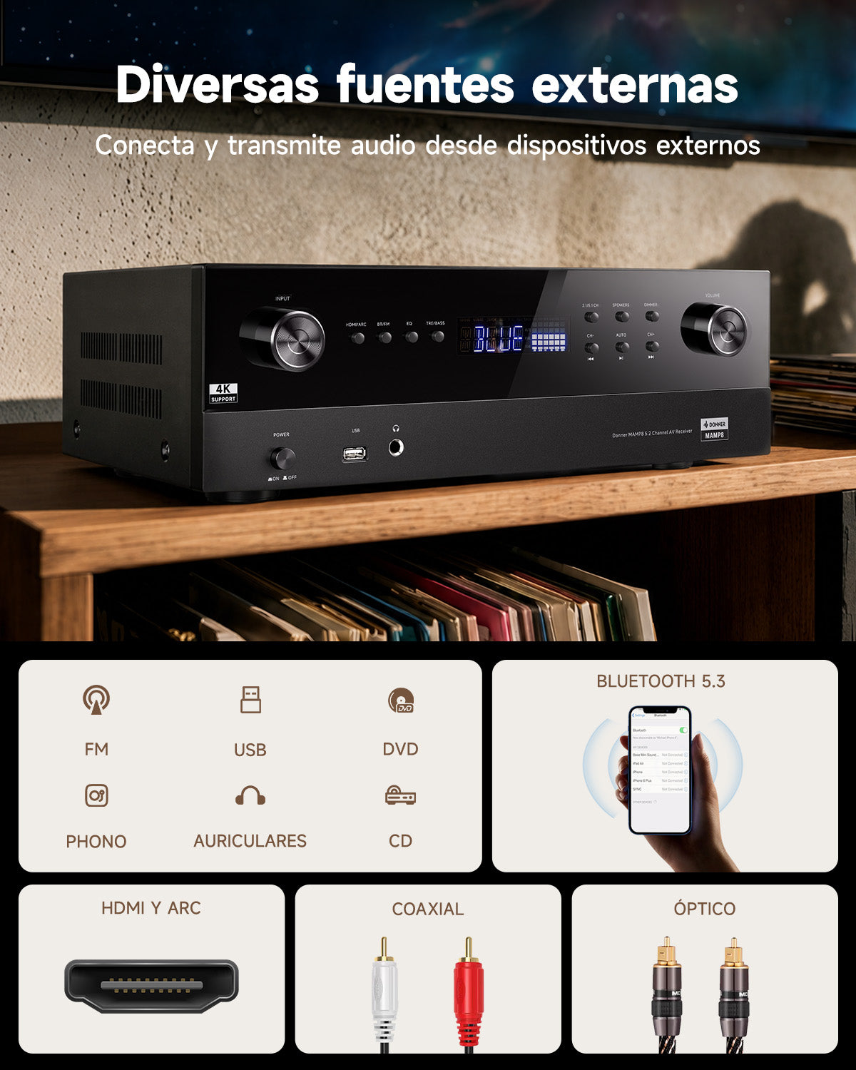 Donner MAMP8 Receptor AV de 5.2 canales