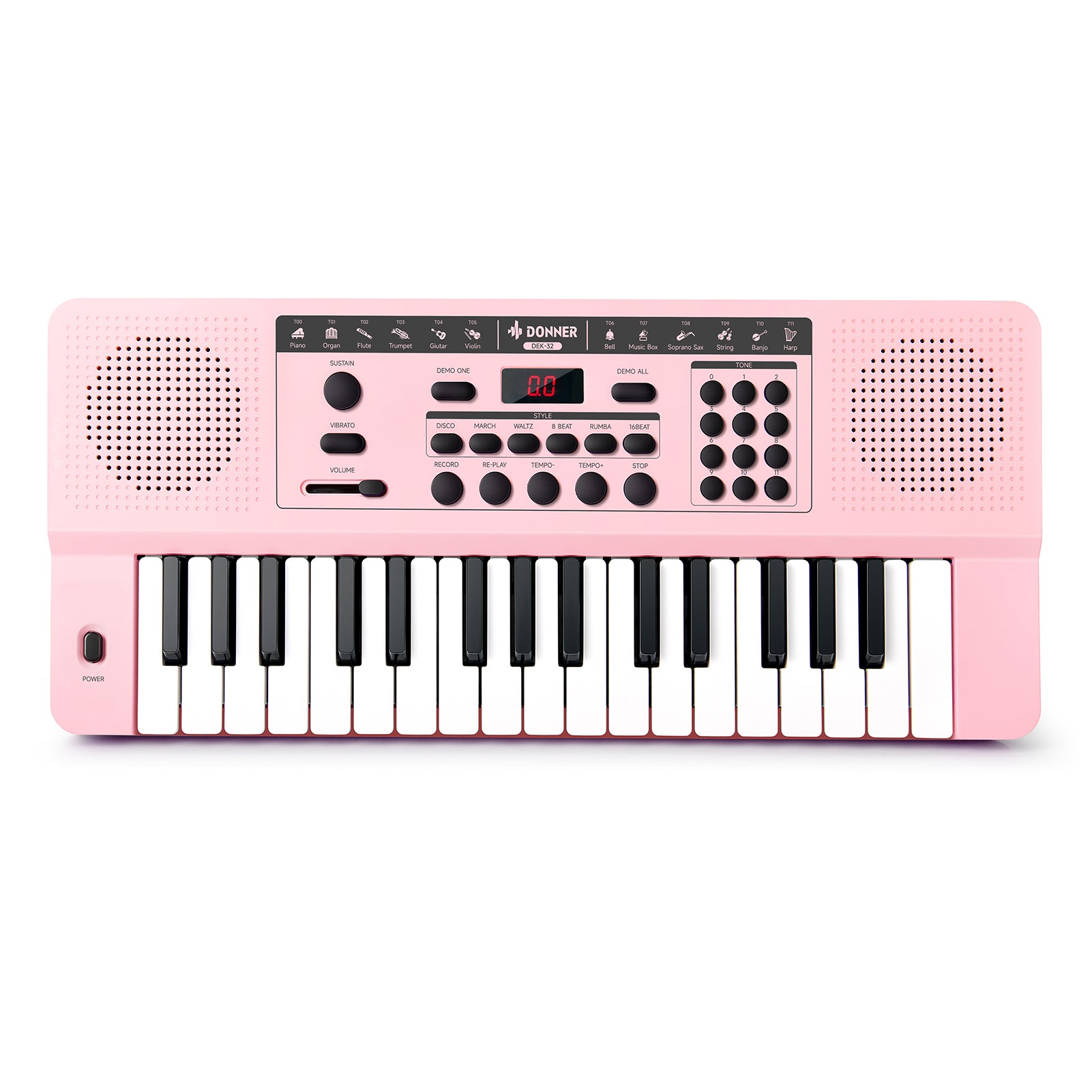 Donner DEK-32 Teclado electrónico de 32 teclas-Rosa##