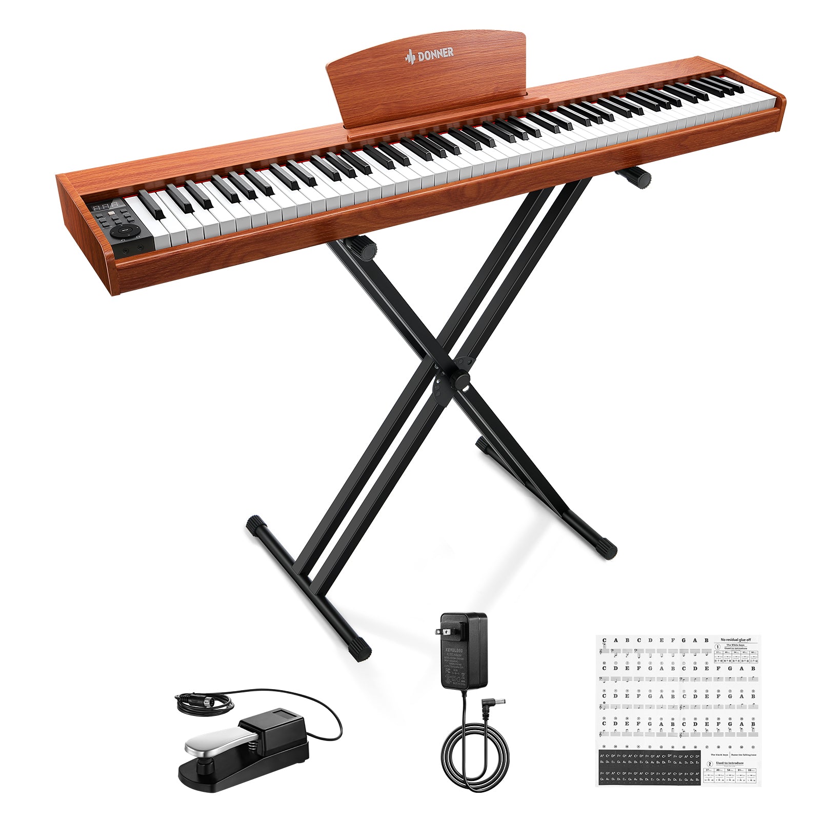 Donner DEP-1S Piano digital con teclado semi-pesado-Madera de Cerez(Nueva versión)##