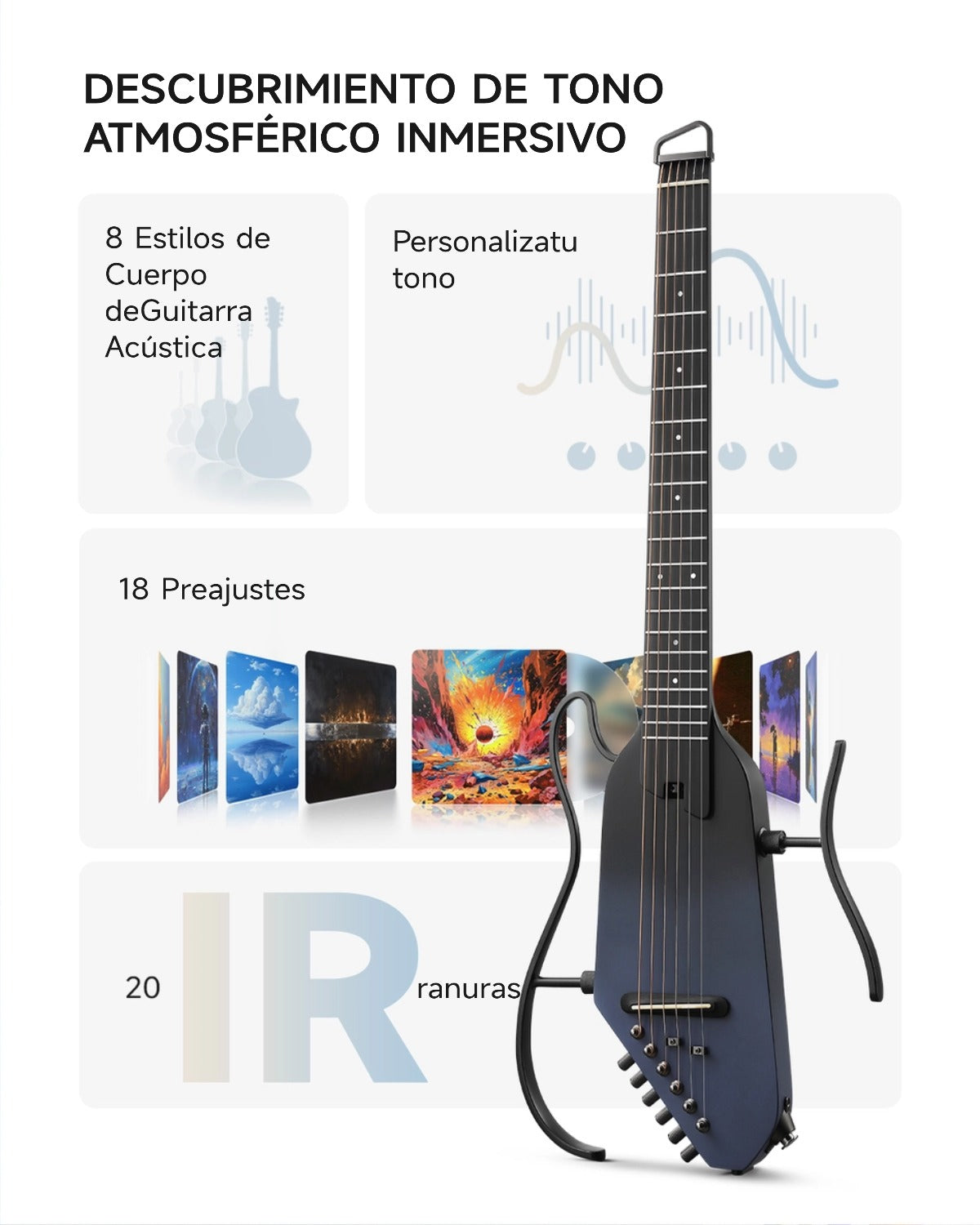 Donner HUSH™ I PRO Guitarra de viaje-Vuelo al Espacio Profundo##