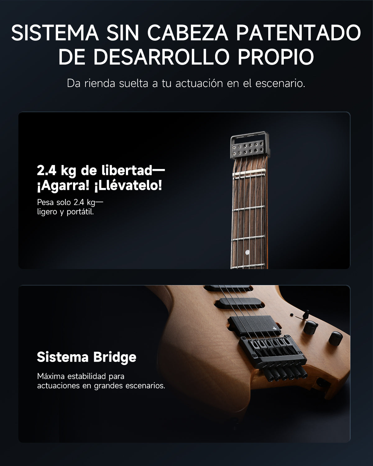 Donner NHL-500 Guitarra eléctrica sin pala-Madera natural##