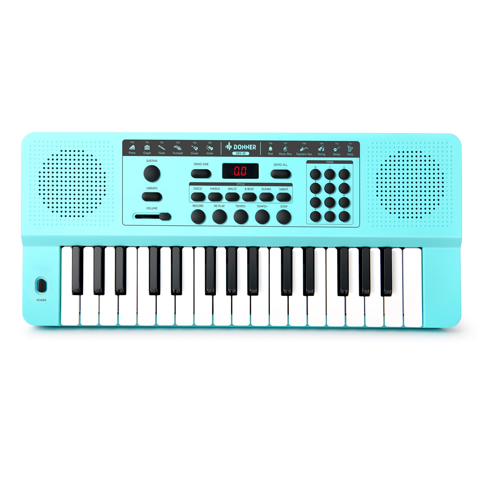 Donner DEK-32 Teclado electrónico de 32 teclas-Azul verdoso##