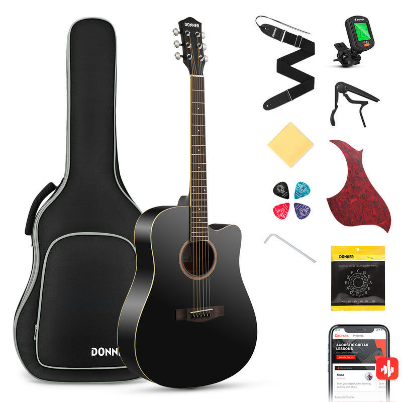 Donner DAG-1CB kit de guitarra acústica cutaway de 41 pulgadas