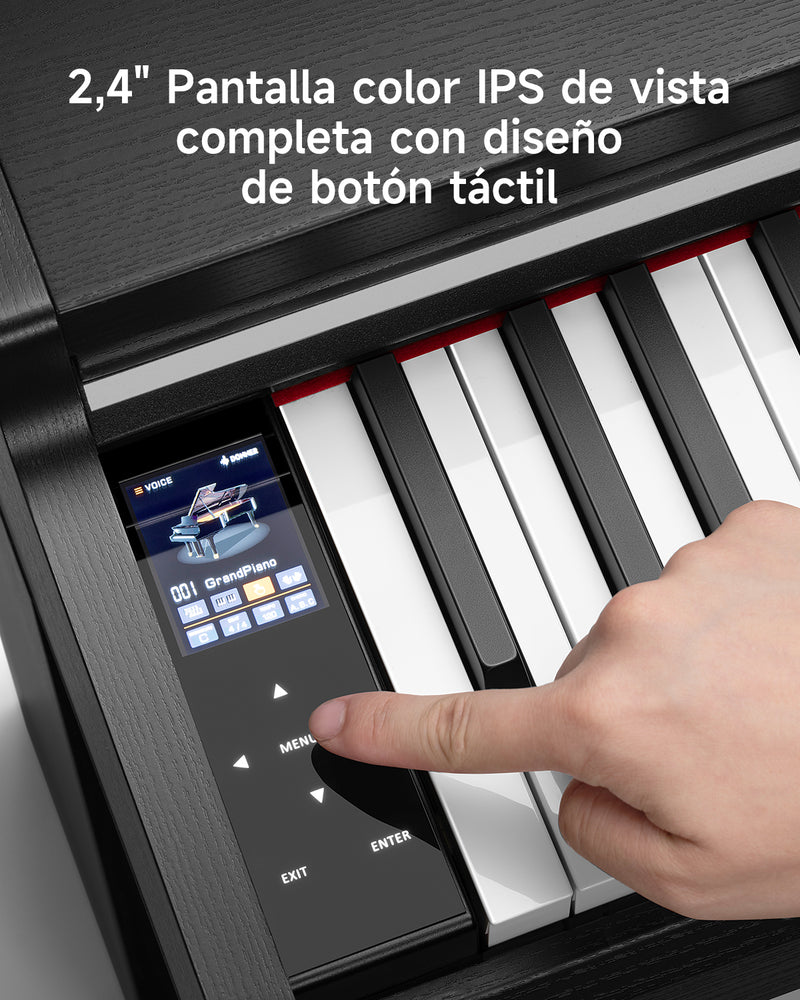 Donner DDP-200 PRO Piano digital vertical con 88 teclas de acción de martillo graduada progresiva