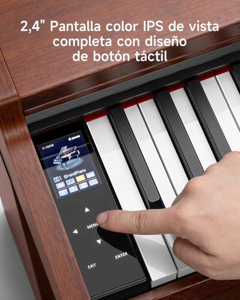 Donner DDP-200 PRO Piano digital vertical con 88 teclas de acción de martillo graduada progresiva