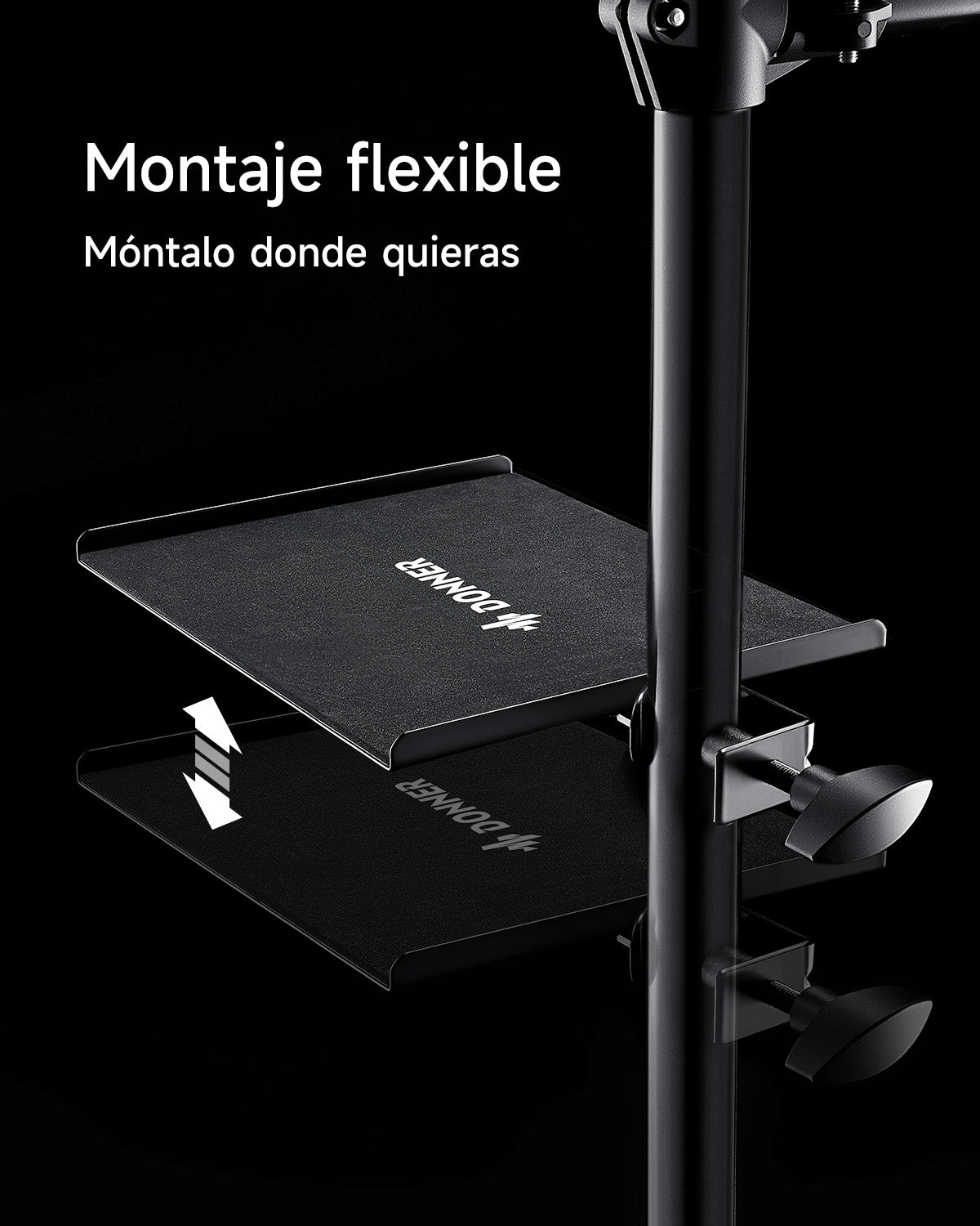 DONNER Bandeja Accesorio para Batería Electrónica - Soporte para Teléfonos y Tablets