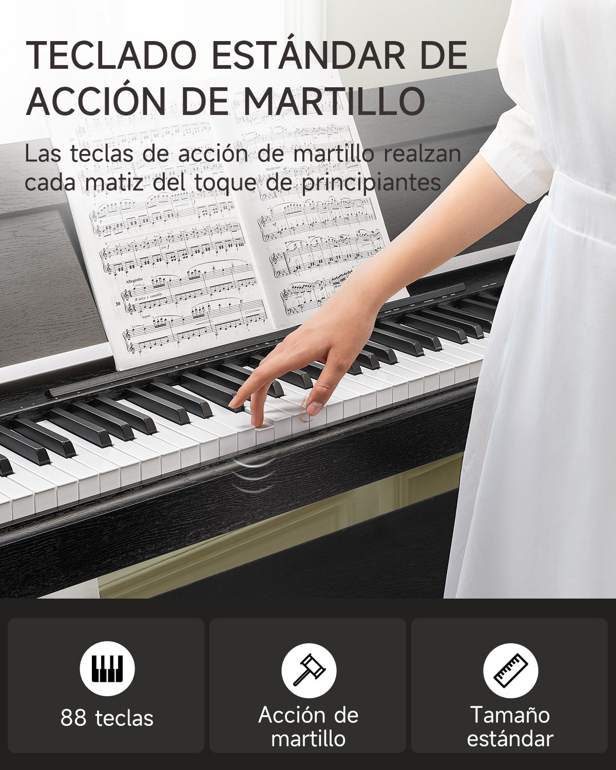 Donner DDP-90 PRO  Piano digital con teclas contrapesadas para uso doméstico